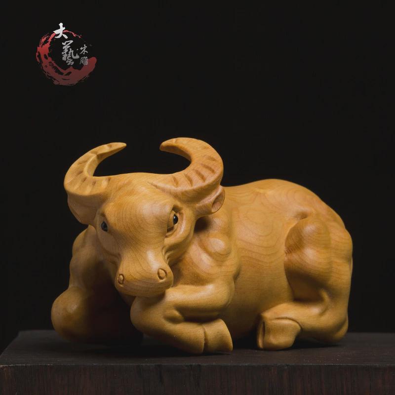 gz6m黄杨木雕实木手把件鼠牛虎兔龙蛇马羊猴鸡狗猪十二生肖客厅小
