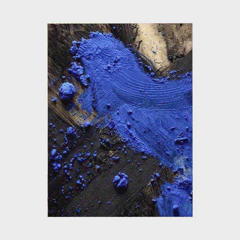 现代简约客厅餐边装饰画轻奢高级感蓝色系餐厅抽象肌理挂画沙发后