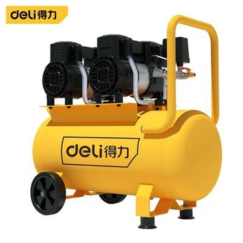 得利空压机220v小型大功率充气泵50l无油静音免保养2600w