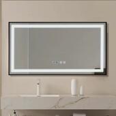 铝合金边框智能浴室镜化妆镜led带灯卫生间挂墙触摸屏防雾方镜子
