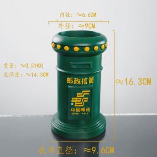 创意邮筒装饰花瓶花插笔筒树脂工艺品轻奢家装摆件复古拍摄道具