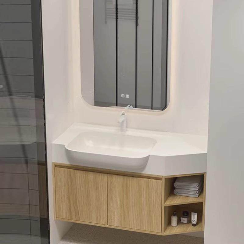 定制可丽耐一体盆浴室柜组合现代简约浴室柜组合吊柜卫生间洗漱台