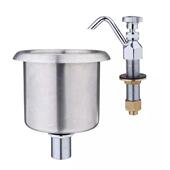 咖啡店吧台长流水咖啡厅长流井龙头设备冲洗奶茶店勺汤匙套装