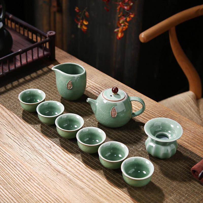 哥窑禅茶壶功夫茶具套装冰裂开片茶茶杯可养茶具开业节庆礼品