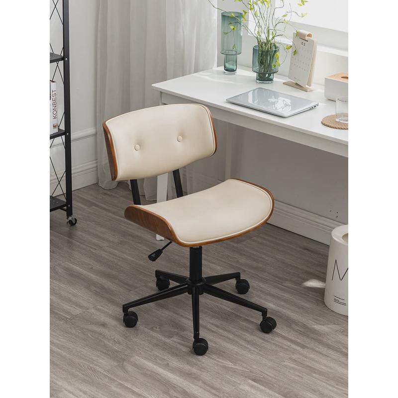 轻奢电脑椅家用实木小型卧室升降舒适久坐转椅书房椅座椅办公椅子