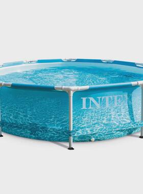 INTEX28206超大加厚成人圆形管架游泳池家庭儿童支架游泳池305*76