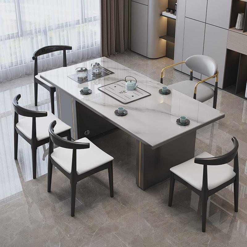 岩板茶桌椅组合现代简约板茶台泡茶桌办公室客厅多功能岩家用茶桌