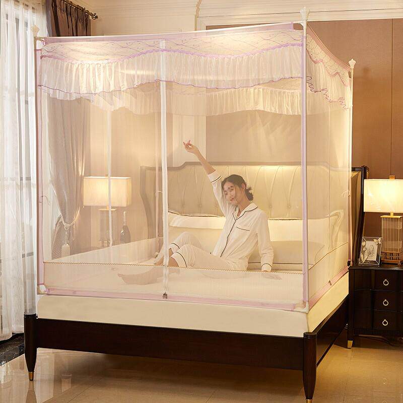 蚊帐t型三开门底蒙古包1.8m床家用儿童防摔回拉链1.5米全底床新品