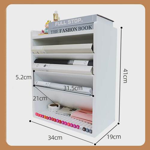 抽屉式文件收纳盒桌面斜插置物架资料整理多层办公用品储物小书架