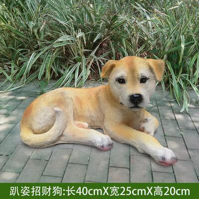 仿真大狼狗摆件斑点狗八哥犬德牧树脂狗桌面入户客厅假狗庭院装饰
