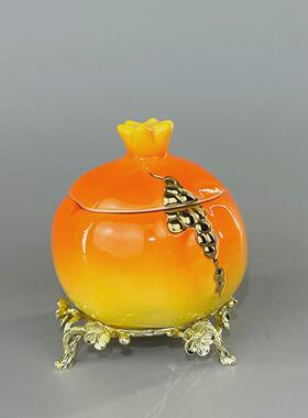 工艺品石榴创意台面花瓶家居套装现代简约组合成套陶瓷装饰摆件