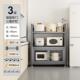 厨房置物架落地多层收纳架多功能家用烤箱微波炉储物架子带门橱柜