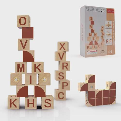 魔磁玩家magplayer大颗粒磁性数字木头字母积木
