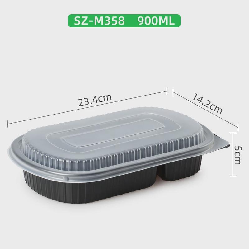 一次性餐盒带盖打包盒外卖快餐饭盒塑料长方形便当盒加新款