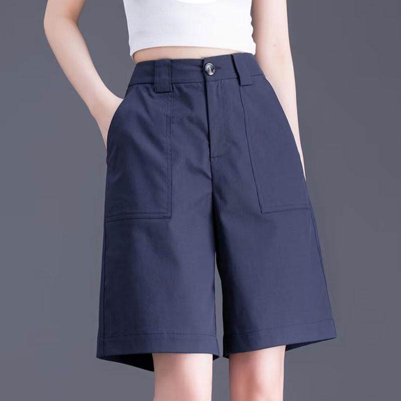 纯棉五分女夏季薄款透气直筒百搭a字阔腿中裤,女装/女士精品,休闲裤,淘宝优惠券,粉丝福利购,淘宝优惠卷