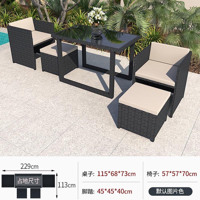 户外花园沙发庭院露台室外露天组合藤椅抗水藤艺家具藤编沙发休闲