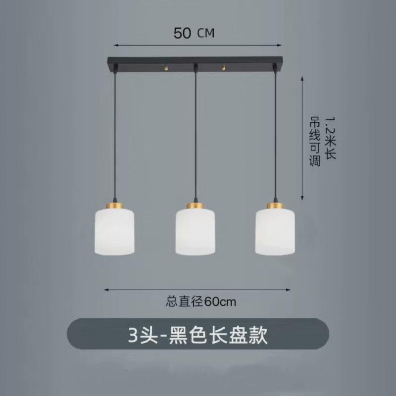 餐厅吊灯三头现代简约灯圆形饭厅家用高端大气长形餐桌餐吊灯具
