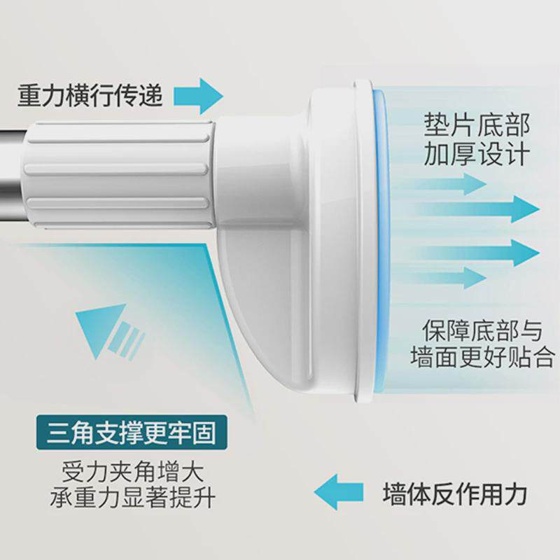 86m0加厚免打孔窗帘晾衣杆阳台挂衣伸缩杆试衣间浴室门帘伸缩撑杆