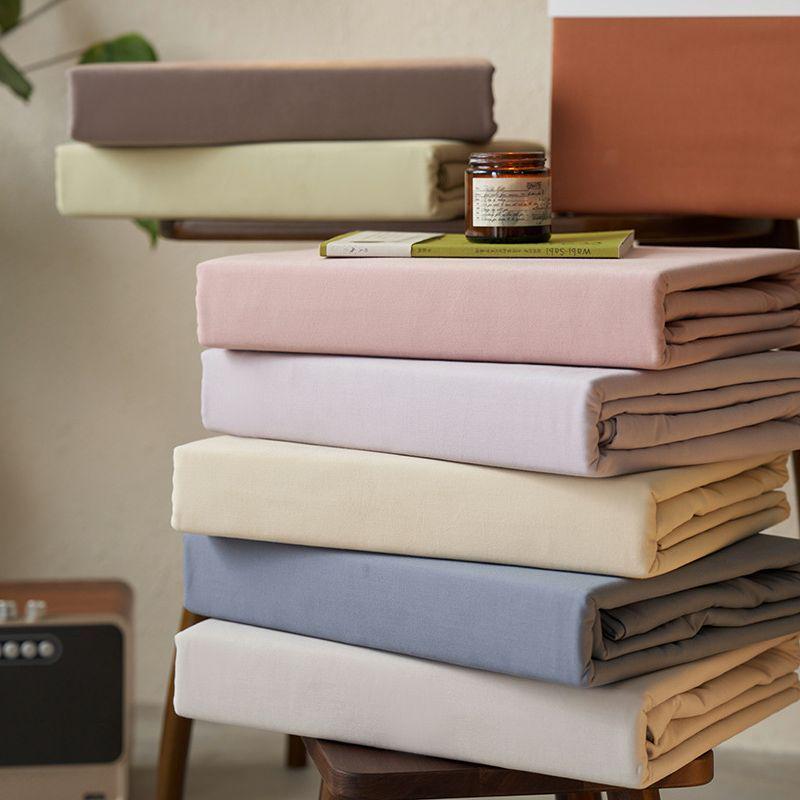 热销100支长绒棉磨毛四件套秋冬加厚全棉纯色撞色被套床单床笠款