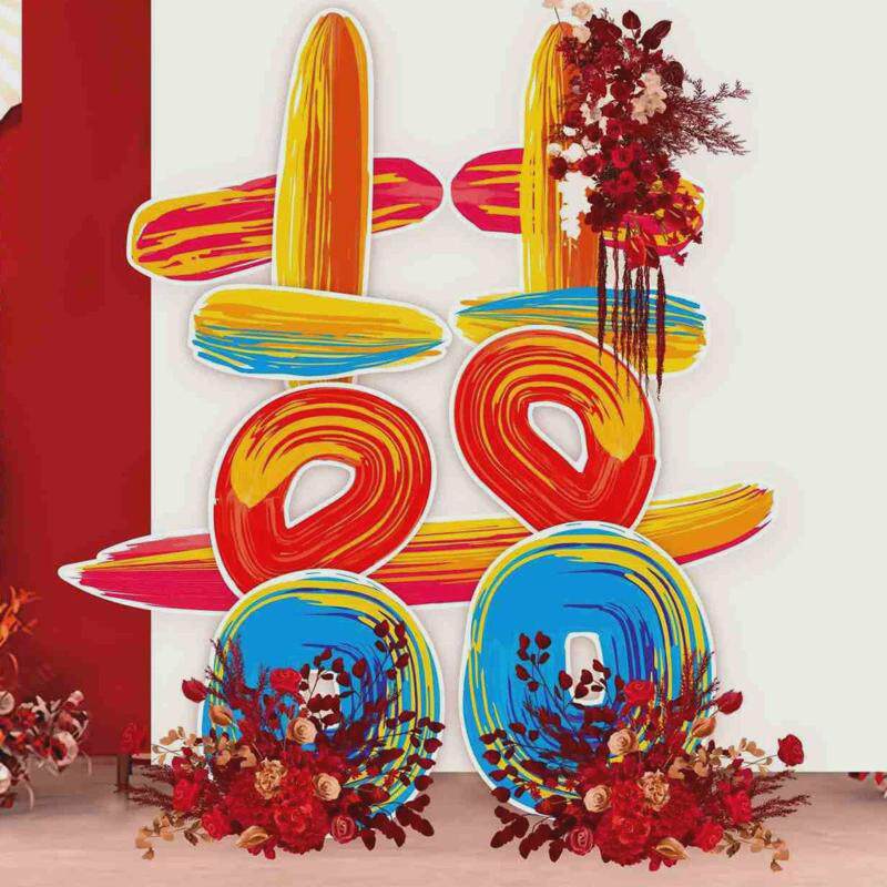 多巴胺彩色超大喜字kt板结婚晨婚礼装饰拍照道具婚房布置拍迎宾区