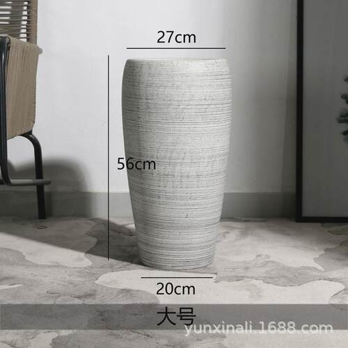 陶瓷花盆家用庭院摆件特大号高筒大码落地款高创意50cm以上粗陶