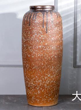 酒店现代落地花瓶新中式陶瓷摆件多肉花盆复古花瓶60cm工厂直销款