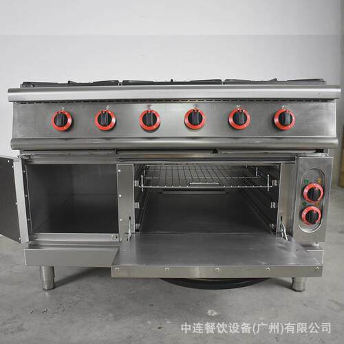中连900型六头柜式燃气煲仔炉连电焗炉立式电焗炉煲仔饭机煲汤炉