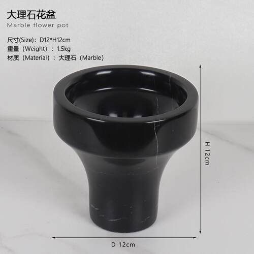 欧式多肉盆花器天然大理石迷你盆栽办公桌售楼处玄关桌面装饰花盆