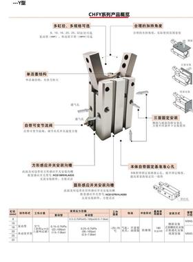 marto/匡信chfy系列气缸气动手指（y）型单活塞厂家气缸结构