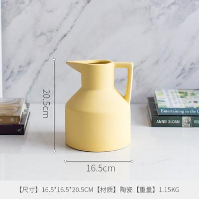 北欧简约小口磨砂陶瓷摆件花器创意莫兰迪陶瓷花瓶家居装饰品