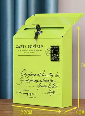 i9ek复古圣诞邮箱铁皮信箱立式家居装饰信报箱意见箱拍摄活动道具