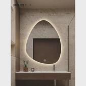 简约卫生间发光镜子智能led水滴洗手台浴室镜不规则异形镜子挂墙