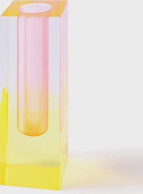 网红亚克力花瓶轻奢水晶花瓶摆件客厅插花仿真花简约欧式餐桌装饰