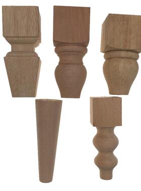 东阳木雕欧式桌腿木圆柱腿方腿柜脚立柱车实木腿餐椅腿现货雕花腿