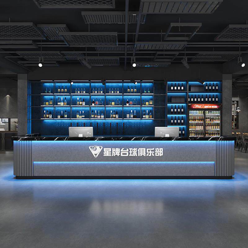 工业风台球厅酒吧吧台台网酒店舞蹈室前电竞咖收银台健身房接待台