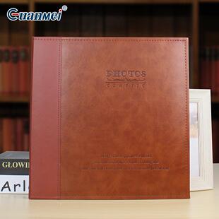 广美厂家相簿皮质相册自粘式纪念册12寸复古创意高档覆膜相册diy