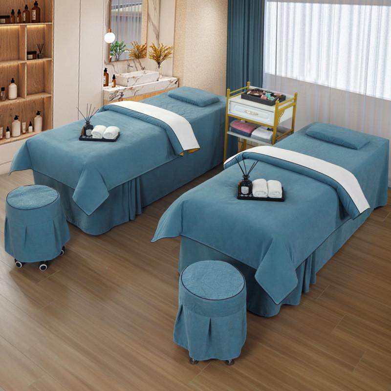 四季美容床罩四件套纯色锦棉美容院四件套洗头床床罩床单按摩带洞,床上用品,床裙,淘宝优惠券,粉丝福利购,淘宝优惠卷