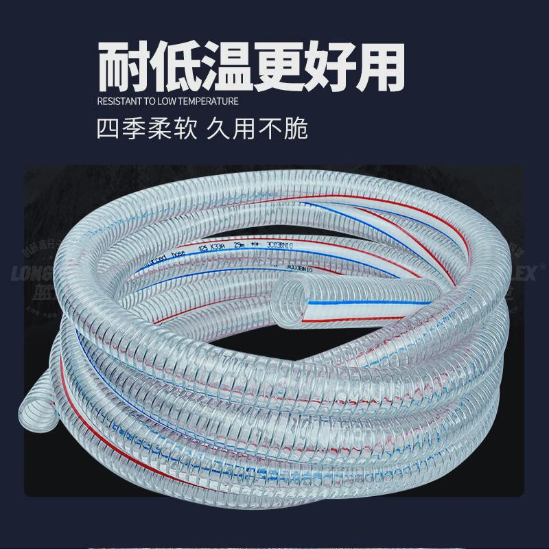 pvc钢丝软管透明寸水管加厚25/32/50/75毫米/2/3/4油管水泵1塑料