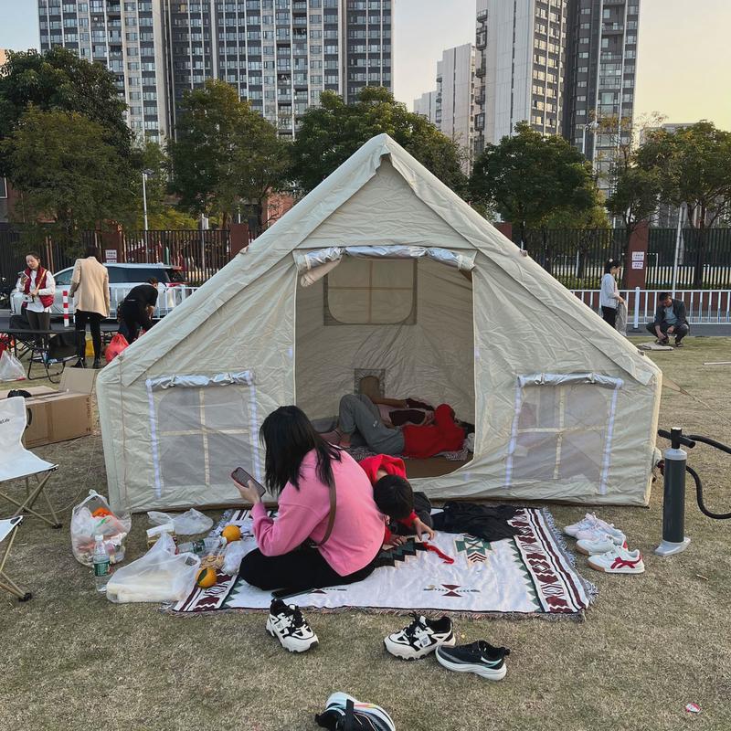 充气帐篷露营3-4人全自动5人户外野营便携式用品加厚防雨折叠露营