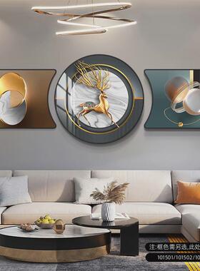 si6k客厅装饰画新款壁画轻奢大气三联画寓意好沙发背景墙挂画