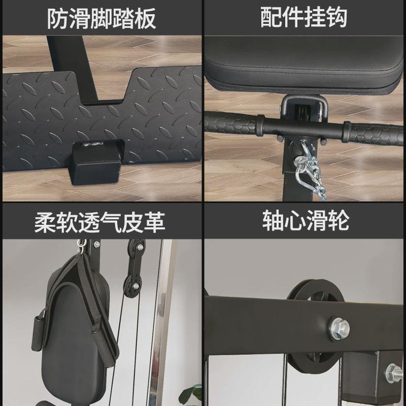 双垫颈部拉绳高低拉综合训练器多功能划船机背肌单人站综合训练器