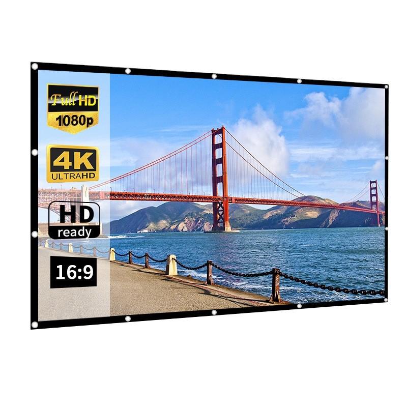 HiBeamer折叠便携简易涤纶软幕布100/120寸16:9投影仪电影幕布