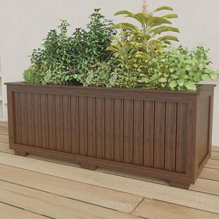 户外防腐木花箱组合碳化大花盆阳台庭院种树箱隔断种植箱花槽实木