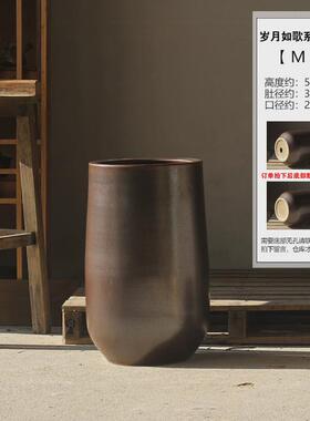 新中式大号落地陶瓷花盆瓶陶罐宽口种植干支花器酒店庭院别墅软装