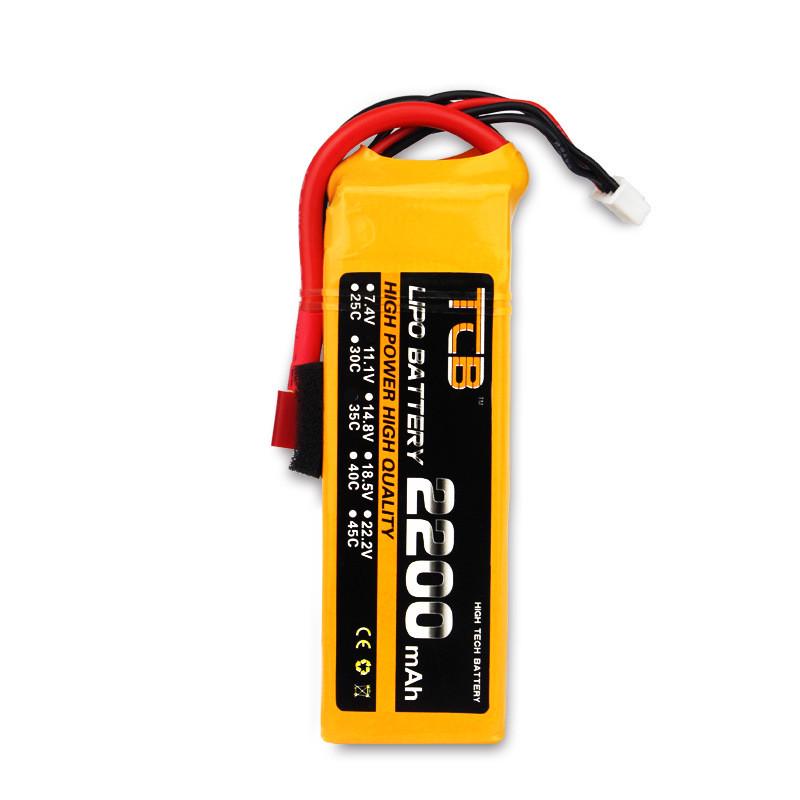 TCB航模锂电池25C高倍率2200mAh2S3S4S11.1V遥控车飞机航拍无人机