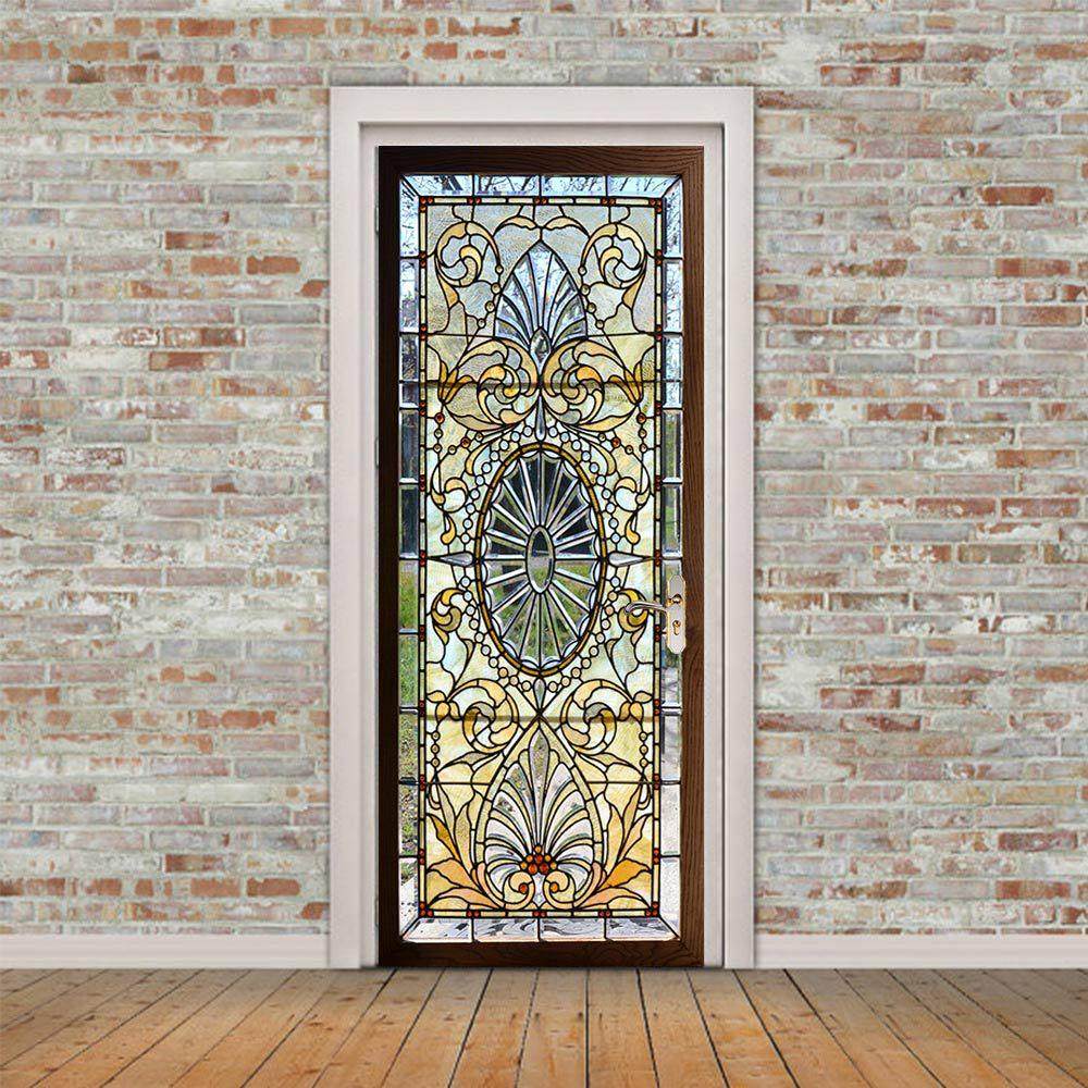 中欧复古风格花纹3d门贴走廊贴仿真装饰墙贴画洋房防水防潮墙纸,家居饰品,软装墙贴,淘宝优惠券,粉丝福利购,淘宝优惠卷