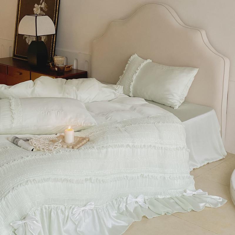 3ew1星光丝滑︱80支裸睡天丝浪漫法式四件套夏季漫漫凉感冰丝公主