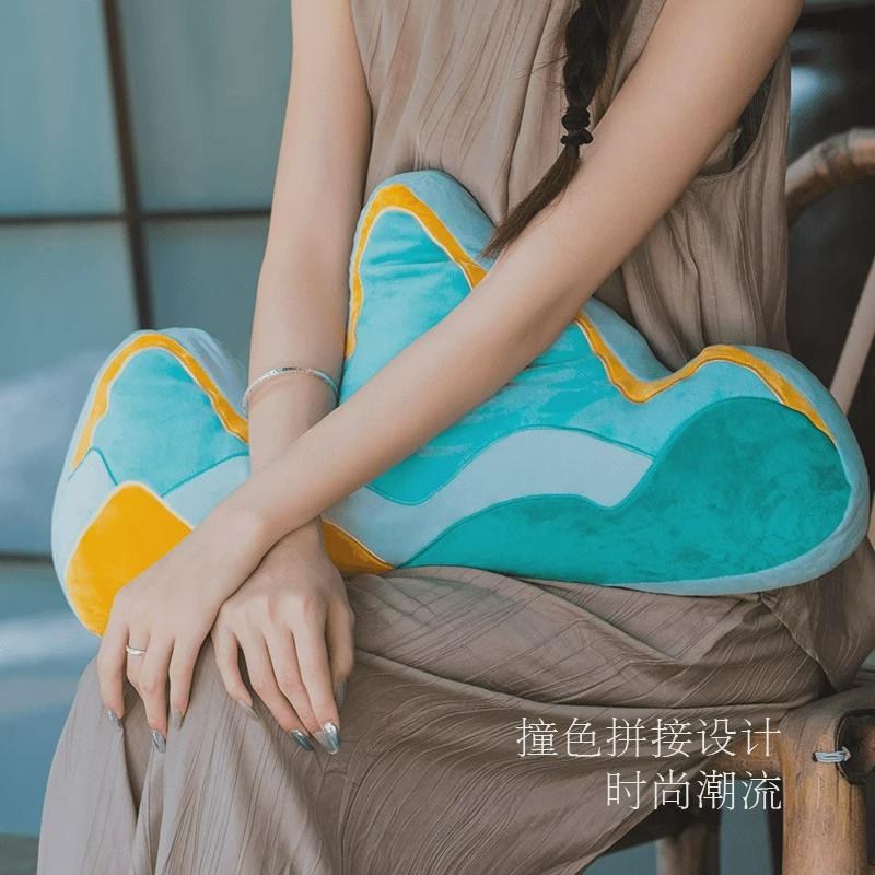 新中式靠山抱枕客厅沙发个性创意靠枕轻奢高级感腰枕异形工位靠垫