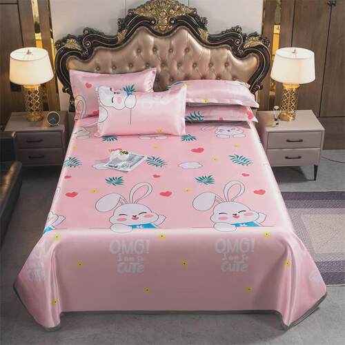 kbq1夏季冰丝床单1.8米丝滑裸睡夏天凉爽冰凉空调席子2m可水洗欧 - 封面