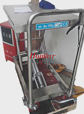 特惠液压不锈钢手动平台车500kg全升降304sus不锈钢手推车升高车